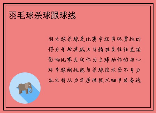 羽毛球杀球跟球线